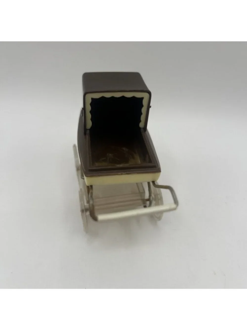 Vintage 1970s Lundby Barton Dollhouse Baby Pram Carriage 1:16 Miniature Brown - Picture 3 of 16